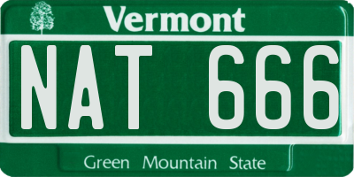 VT license plate NAT666
