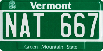 VT license plate NAT667