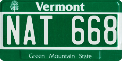 VT license plate NAT668