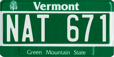 VT license plate NAT671