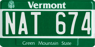 VT license plate NAT674