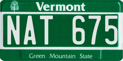 VT license plate NAT675