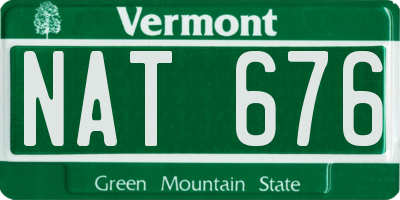VT license plate NAT676
