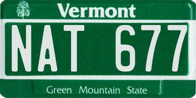 VT license plate NAT677