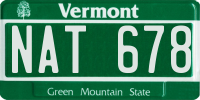 VT license plate NAT678