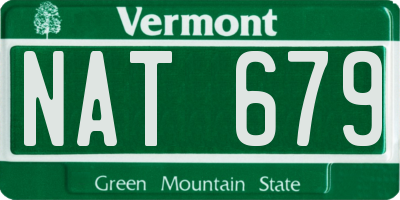 VT license plate NAT679