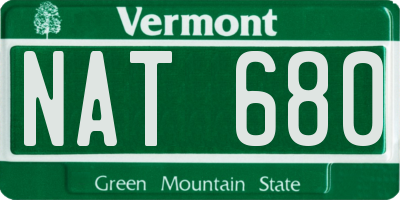 VT license plate NAT680