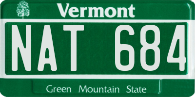 VT license plate NAT684