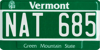 VT license plate NAT685