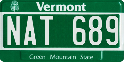 VT license plate NAT689