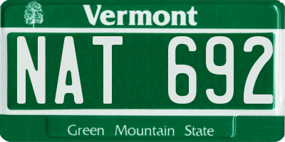 VT license plate NAT692