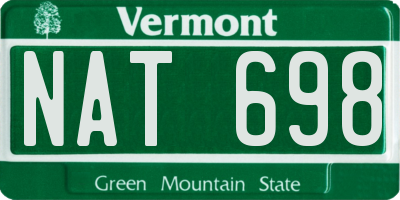 VT license plate NAT698