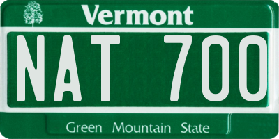 VT license plate NAT700