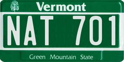 VT license plate NAT701
