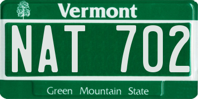 VT license plate NAT702