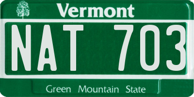 VT license plate NAT703