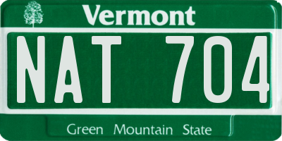 VT license plate NAT704