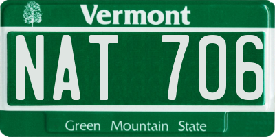 VT license plate NAT706