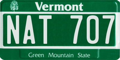 VT license plate NAT707