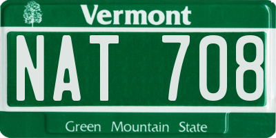 VT license plate NAT708