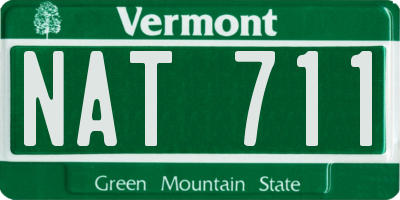 VT license plate NAT711