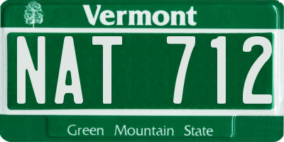 VT license plate NAT712