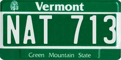 VT license plate NAT713