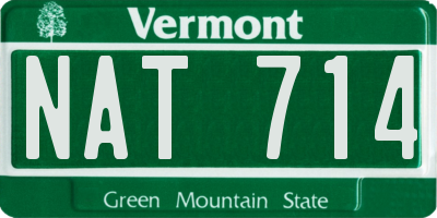 VT license plate NAT714