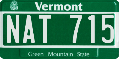 VT license plate NAT715