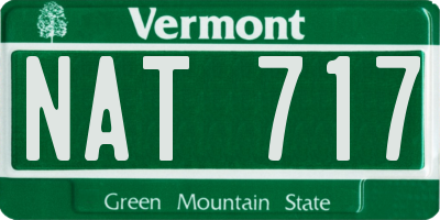 VT license plate NAT717