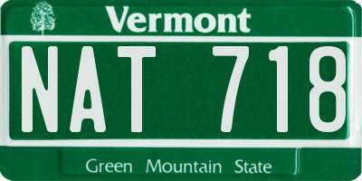 VT license plate NAT718