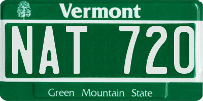 VT license plate NAT720