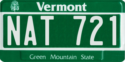 VT license plate NAT721