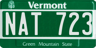 VT license plate NAT723