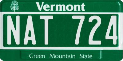 VT license plate NAT724