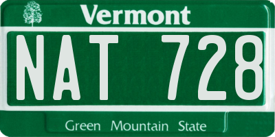 VT license plate NAT728