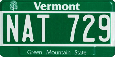 VT license plate NAT729