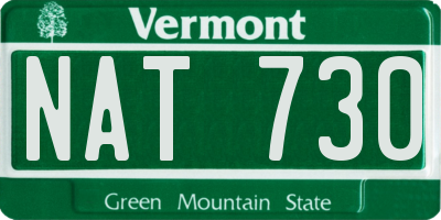 VT license plate NAT730