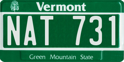 VT license plate NAT731