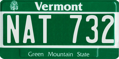 VT license plate NAT732