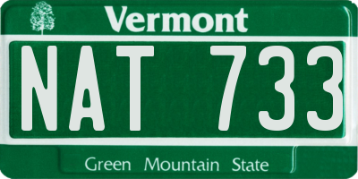 VT license plate NAT733