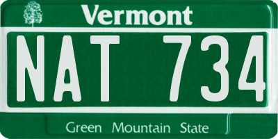 VT license plate NAT734