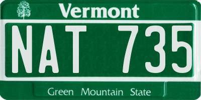 VT license plate NAT735