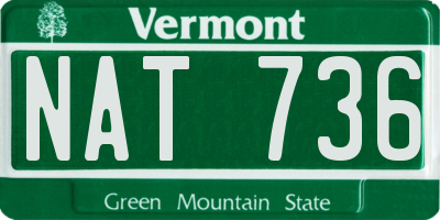 VT license plate NAT736