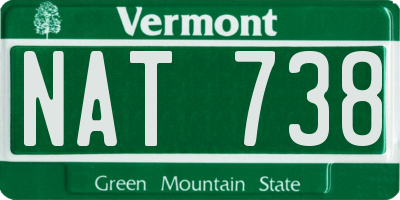 VT license plate NAT738
