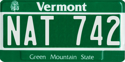 VT license plate NAT742
