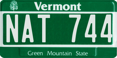 VT license plate NAT744