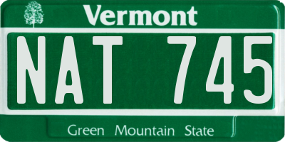 VT license plate NAT745