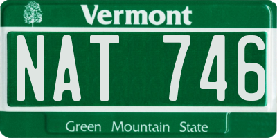 VT license plate NAT746