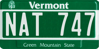 VT license plate NAT747